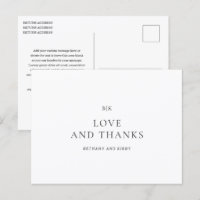 Elegant Black and White Classic Wedding Thank You