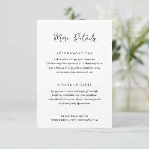 Elegant Black and White Clean Wedding Enclosure Card