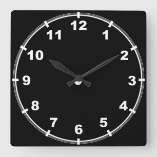 Elegant black and white clock