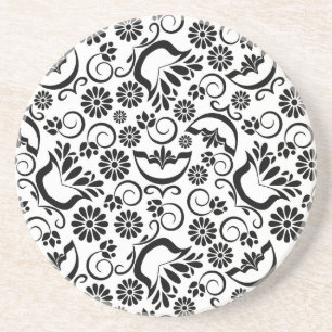 Elegant black and white coaster