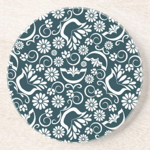 Elegant black and white coaster