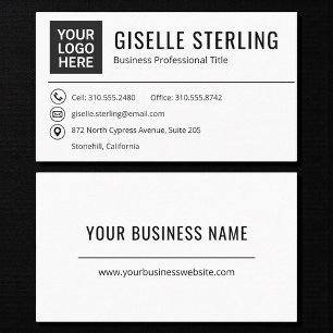 Elegant Black and White Corporate Business Card