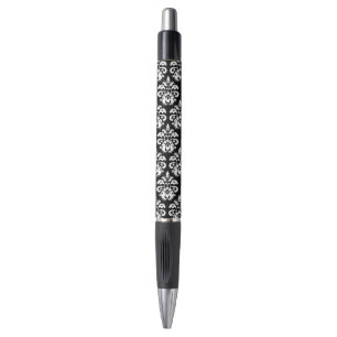 Elegant black and white damask