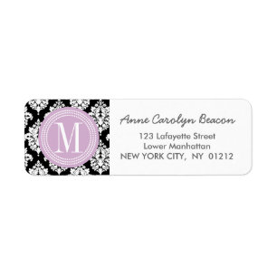 Elegant Black and White Damask Personalised