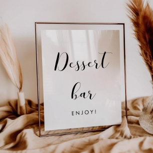 Elegant black and white Dessert bar wedding sign