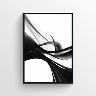 Elegant Black and White Digital Painting Poster