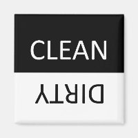 Elegant Black and White Dirty Clean Dishwasher