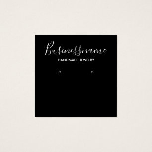 Elegant black and white earring display card