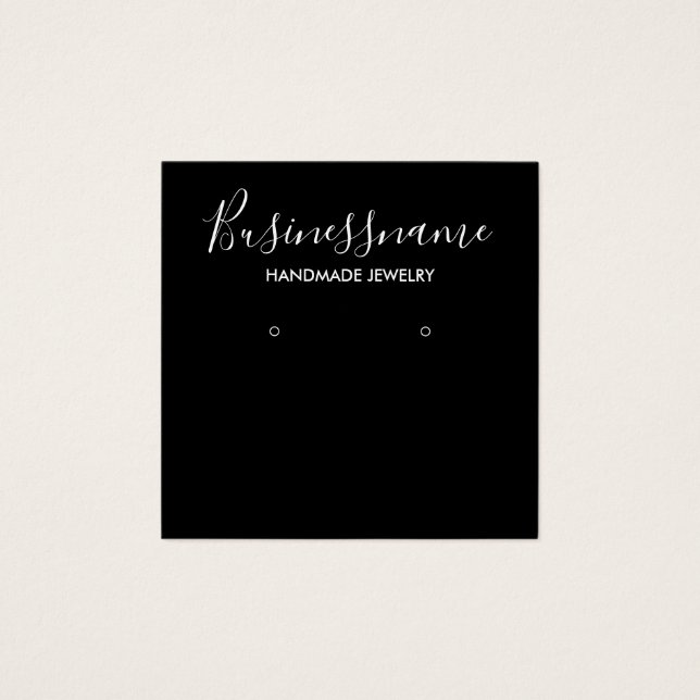 Elegant black and white earring display card (Front)