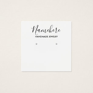 Elegant black and white earring display card