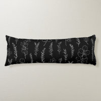 Elegant Black and White Eucalyptus Pattern