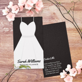 Elegant Black and White Event Wedding Planner Business Card