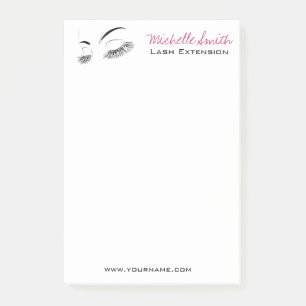 Elegant Black and White Eyelashes Drawing Lash Bar Post-it Notes