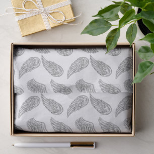 Elegant Black and White Feather Wing Vintage  Tissue Paper