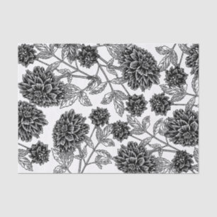 Elegant Black and White Floral Tissue Paper