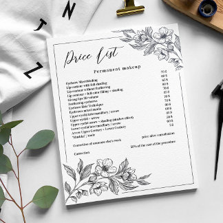 Elegant Black and White Flowers Beauty Price List