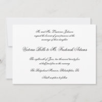 Elegant Black and White Formal Calligraphy Wedding