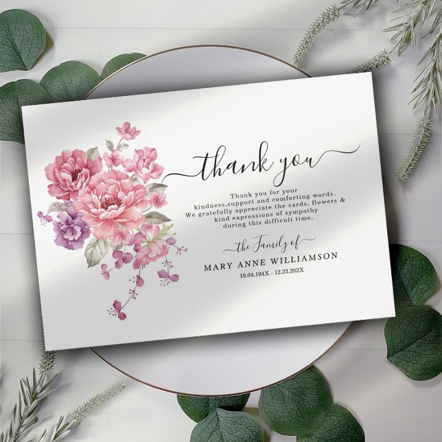 Elegant Black and White Funeral Thank You Card (Creator Uploaded)