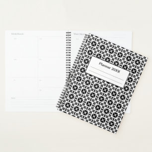 Elegant Black and White Geometric Pattern Planner