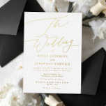 Elegant Black and White | Gold The Wedding<br><div class="desc">*REAL FOIL* ***this design is part of a matching collection*** _______________________ this design template is fully editable / customisable by you the customer - click personalise further button if you wish to move, add, delete, or make significant changes to the design _______________________ *if you have any DESIGN questions or need...</div>