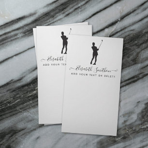 Elegant Black And White Golf Personal Stationery  Card