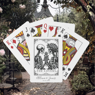 Elegant Black and White Gothic Tarot Wedding Playing Cards