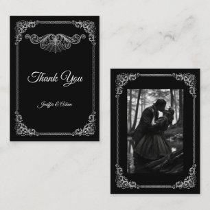 Elegant black and white Gothic  wedding Card