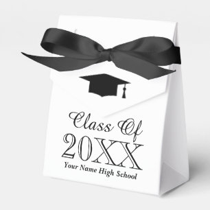 Elegant black and white graduation party favour box
