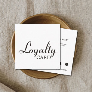 Elegant Black and White Handwriting Loyalty Card