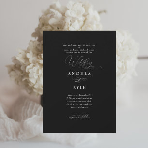 Elegant Black and White II Wedding Invitation
