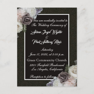 Elegant Black and White Invitation Postcard