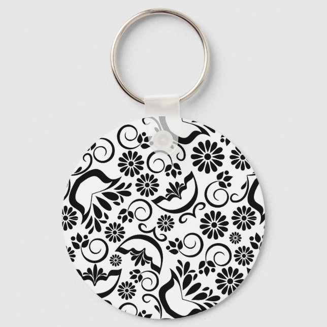 Elegant black and white Keychain (Front)