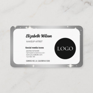 Elegant black and white Lash Tech Business Card