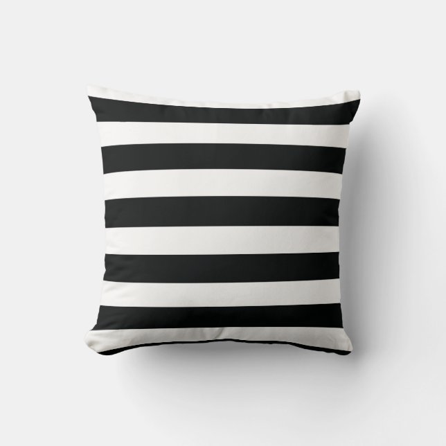 Elegant Black and White Lining Pillow (Front)