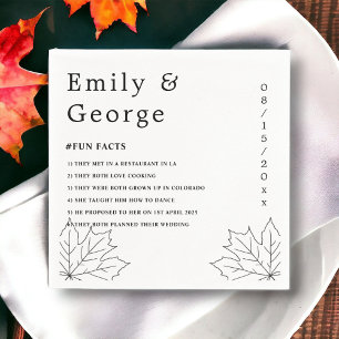 Elegant Black And White Maple Rustic Fall Wedding Napkin