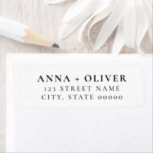 Elegant Black and White Minimalist Return Address