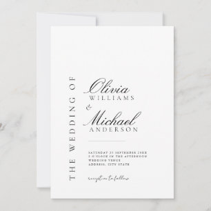 Elegant Black and White Minimalist Wedding Invitation