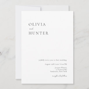 Elegant Black and White Minimalist Wedding Invitation