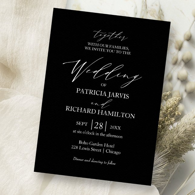 Elegant Black And White Minimalist Wedding Invitation (Creator Uploaded)