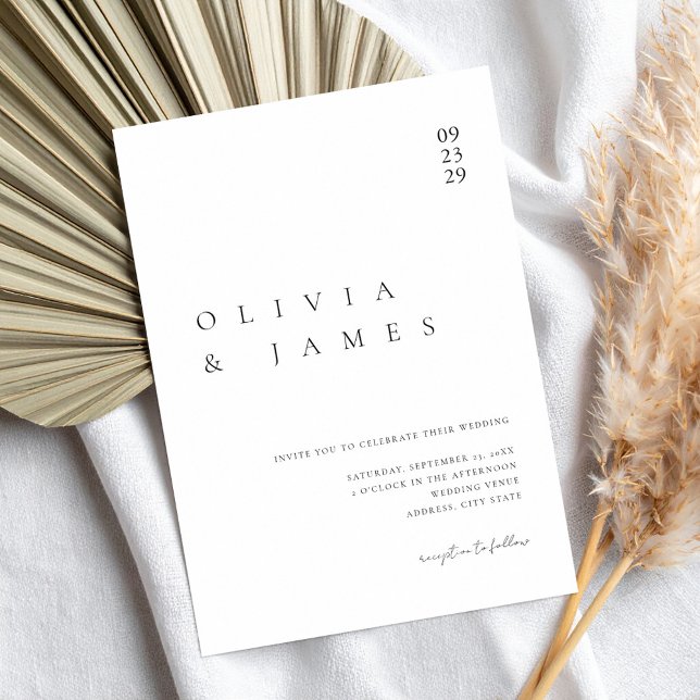 Elegant Black and White Minimalist Wedding Invitation (Creator Uploaded)