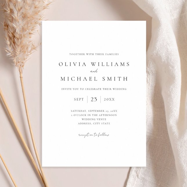 Elegant Black and White Minimalist Wedding Invitation (Creator Uploaded)