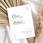 Elegant Black and White Minimalist Wedding Invitation<br><div class="desc">Black and white wedding invitation featuring minimalist chic typography.</div>