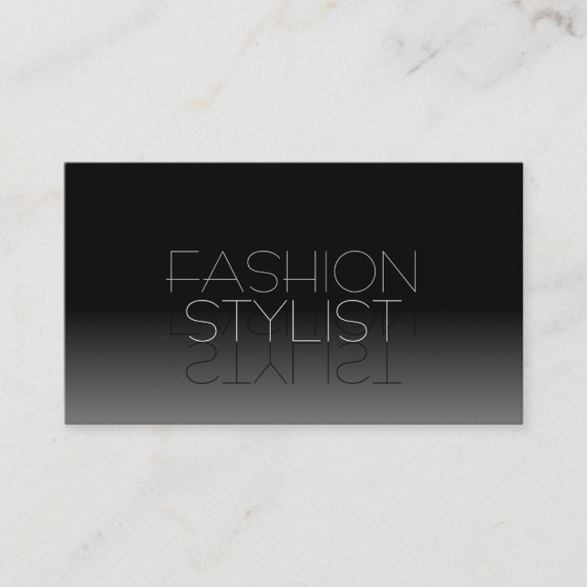 Elegant Black and White Mirror Font Simply Stylish Business Card (Front)