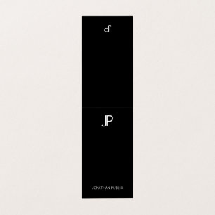 Elegant Black And White Modern Monogram Simple Business Card