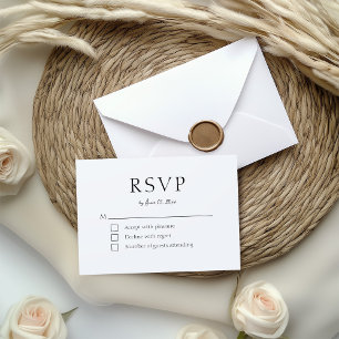 Elegant Black and White Modern RSVP Card