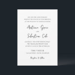 Elegant Black and White Modern Wedding Invitation<br><div class="desc">Elegant wedding invitations featuring a simple design with script and serif fonts.</div>