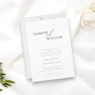 Elegant Black and White modern Wedding Invitation