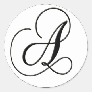 Elegant Black and White Monogram - A Classic Round Sticker
