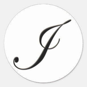 Elegant Black and White Monogram I Classic Round Sticker