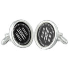 Elegant Black and White Monogram Initials Men's